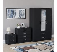 (Black) Vida Designs Riano 3 Piece Bedroom Set 16