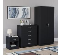 (Black) Vida Designs Riano 3 Piece Bedroom Set 20