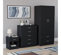 (Black) Vida Designs Riano 3 Piece Bedroom Set 3