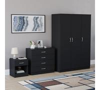 (Black) Vida Designs Riano 3 Piece Bedroom Set 8