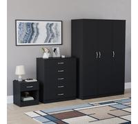 (Black) Vida Designs Riano 3 Piece Bedroom Set 9