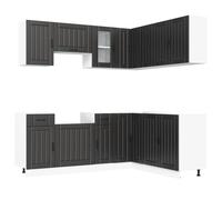 (black) vidaXL 11 Piece Kitchen Cabinet Set Kalmar White Engineered Wood