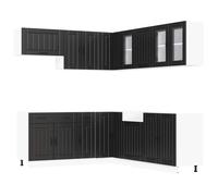 vidaXL 11 Piece Kitchen Cabinet Set Lucca Black Engineered Wood, Black