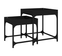 (black) vidaXL 2x Side Tables Engineered Wood Accent End Center Table Multi Colours