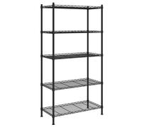 (black) vidaXL 5-Tier Storage Shelf Workshop Garage Shelving Unit Storage Rack Holder