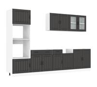 vidaXL 7 Piece Kitchen Cabinet Set Kalmar Black Engineered Wood, Black