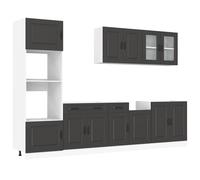 (black) vidaXL 7 Piece Kitchen Cabinet Set Kalmar Grey Sonoma Engineered Wood