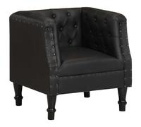 (black) vidaXL Armchair Black Real Leather Living Room Single Sofa Tub Chair Armchair