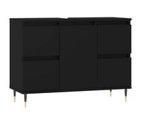 Vidaxl Bathroom Cabinet Black 80X33X60 Cm Engineered Wood, Black