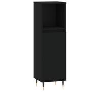 (black) vidaXL Bathroom Cabinet Vanity Unit Highboard Cupboard White Engineered Wood