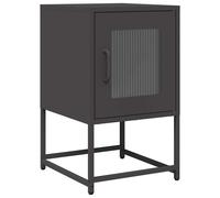 (black) vidaXL Bedside Cabinet Anthracite 36x39x60.5 cm Cold-rolled Steel