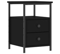 Vidaxl Bedside Cabinet Black 34X35.5X50 Cm Engineered Wood, Black