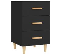 (black) vidaXL Bedside Cabinet Engineered Wood Nightstand Drawer Cabinet Multi Colours