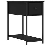 (black) vidaXL Bedside Cabinet Side Table Nightstand Bed Table Black Engineered Wood