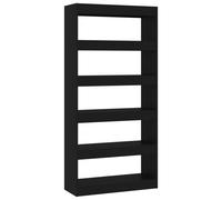 (black) vidaXL Book Cabinet/Room Divider Chipboard Bookcase Furniture Multi Colours