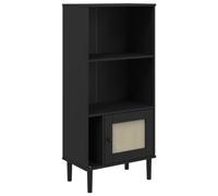 Bookcase Bookshelf Storage Cabinet SENJA Rattan Look Solid Wood Pine vidaXL
