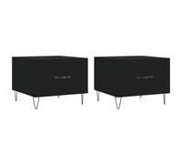 vidaXL Coffee Tables 2 pcs Black 50x50x40 cm Engineered Wood