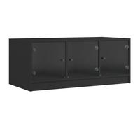 vidaXL Coffee Table with Glass Doors Black 102x50x42 cm