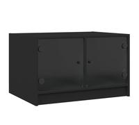 vidaXL Coffee Table with Glass Doors Black 68x50x42 cm, Black