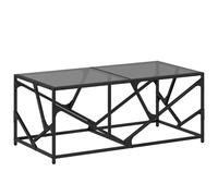 (black) vidaXL Coffee Table with Transparent Glass Top End Table Side Table Steel