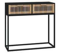 vidaXL Console Table Black 80x30x75 cm Engineered Wood and Iron, Black