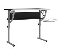 vidaXL Craft Desk Black&grey 110x53x(58-87) cm Engineered Wood&steel