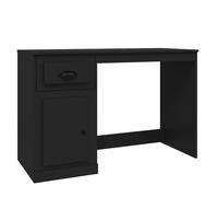 (black) vidaXL Desk Computer Desk Office Writing Desk with Drawer Engineered Wood