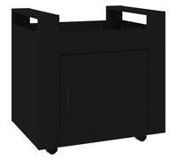 (Black) vidaXL Desk Trolley Engineered Wood Office Under Storage Trolley Multi Colours