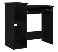 (black) vidaXL Desk with Shelves White 84x40x78 cm Engineered Wood office desk