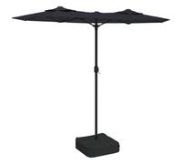 vidaXL Double-Head Garden Parasol with LEDs Black 316x145 cm