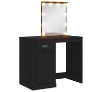 (black) vidaXL Dressing Table with LED Lights Makeup Table Vanity Desk Cosmetic Table