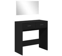 vidaXL Dressing Table with Mirror Black 80x39x80 cm