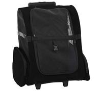 (black) vidaXL Foldable Multipurpose Pet Trolley Travel Trailer Dog Carrier Stroller