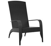 (black) vidaXL Garden Adirondack Chair Outdoor Chair Sun Lounger Armchair Poly Rattan