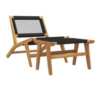 (black) vidaXL Garden Chair Outdoor Chair Seat Balcony Patio Chair Solid Wood Teak