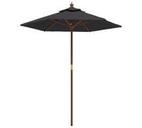 (black) vidaXL Garden Parasol Outdoor Umbrella Parasol Sun Shade with Wooden Pole