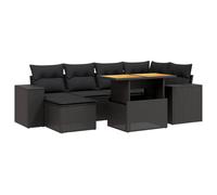 Garden Sofa Set 7 Piece with Cushions Outdoor Sofa Set Poly Rattan vidaXL