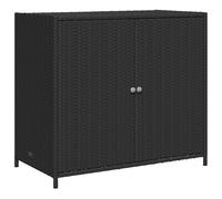 vidaXL Garden Storage Cabinet Black 83x45x76 cm Poly Rattan