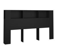 (black) vidaXL Headboard Cabinet Bedroom Bookcase Backboard Bed Header Storage Cabinet