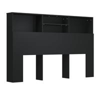 Vidaxl Headboard Cabinet Black 160X19X103.5 Cm, Black