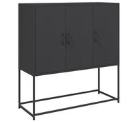 (black) vidaXL Highboard Sideboard Side Cabinet Storage Cupboard Mustard Yellow Steel