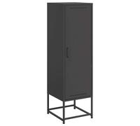 (black) vidaXL Highboard Sideboard Side Cabinet Storage Organiser Cupboard Black Steel