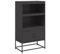 vidaXL 2 Door 2 Shelf Black Steel Highboard - Size: 123.5 x 68.5 x 38.5cm - Wilko