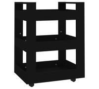 (Black) vidaXL Kitchen Trolley Engineered Wood Organiser Trolley Rack Multi Colours