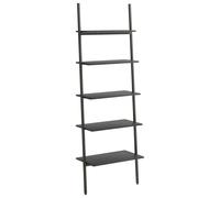 (black) vidaXL Leaning Shelf Bookcase Bookshelf Shelving Unit Storage Rack Organiser