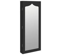 (black) vidaXL Mirror Jewellery Cabinet Jewelry Armoire Mirror Organiser Wall Mounted