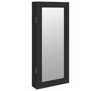 vidaXL Mirror Jewellery Cabinet Wall Mounted Black 30x8.5x67 cm, Black