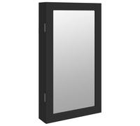 (black) vidaXL Mirror Jewellery Cabinet Mirror Armoire with LED Lights Wall Mounted