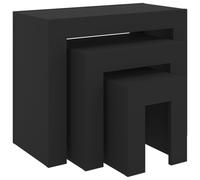 (black) vidaXL Nesting Coffee Tables Hall End Table Side Table Engineered Wood 3 pcs