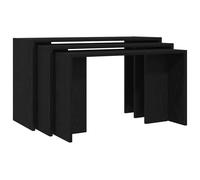 (black) vidaXL Nesting Tables Hallway End Table Coffee Table 3 pcs Engineered Wood